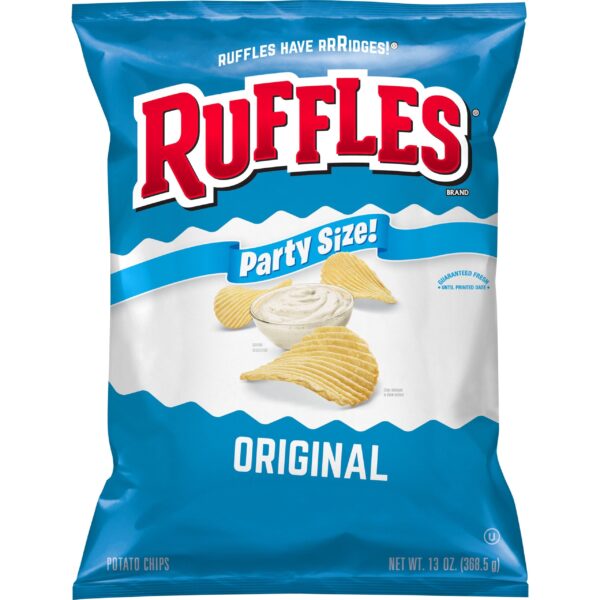 Ruffles Original Flavor Potato Snack Chips,Party Size, 13 Ounce Bag
